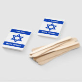 Ik sta met Israël aangepaste tekst Israël vlag Handwaaier (Niet-gemonteerd)