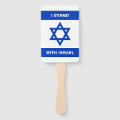Ik sta met Israël aangepaste tekst Israël vlag Handwaaier (Voorkant)
