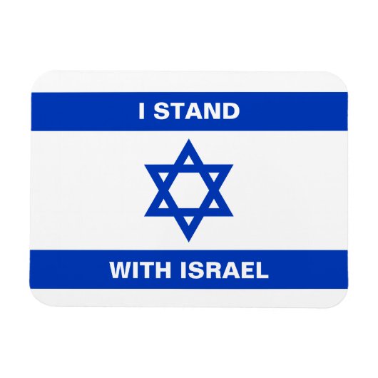 Ik sta met Israël aangepaste tekst Israël vlag Magneet (Horizontaal)