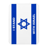 Ik sta met Israël aangepaste tekst Israël vlag Magneet (Verticaal)