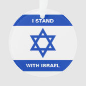 Ik sta met Israël aangepaste tekst Israël vlag Ornament (voorkant)