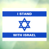 Ik sta met Israël aangepaste tekst Israël vlag Raamsticker (Vel 3)