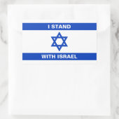 Ik sta met Israël aangepaste tekst Israël vlag Rechthoekige Sticker (Tas)