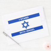 Ik sta met Israël aangepaste tekst Israël vlag Rechthoekige Sticker (Envelop)