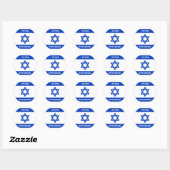 Ik sta met Israël aangepaste tekst Israël vlag Ronde Sticker (Vel)