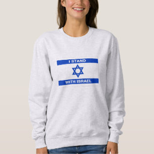 Ik sta met Israël aangepaste tekst Israël vlag Trui