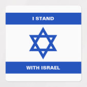 Ik sta met Israël aangepaste tekst Israël vlag vie Labels (Design 1)