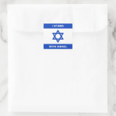 Ik sta met Israël aangepaste tekst Vlag van Israël Vierkante Sticker (Tas)