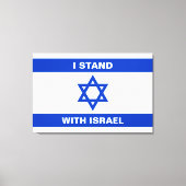 Ik sta met Israël aangepaste witte tekst Israël vl Canvas Afdruk (Voorkant)