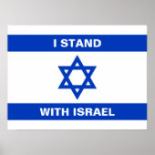 Ik sta met Israël aangepaste witte tekst Israël vl Poster (Voorkant)