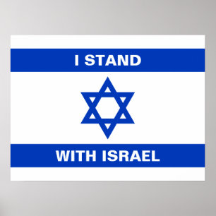 Ik sta met Israël aangepaste witte tekst Israël vl Poster