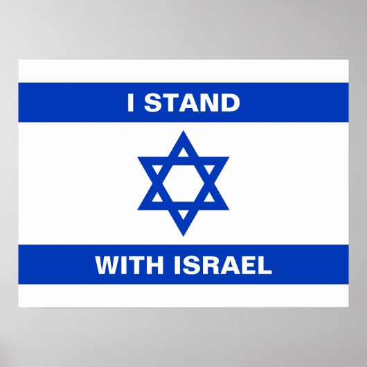 Ik sta met Israël aangepaste witte tekst Israël vl Poster (Voorkant)