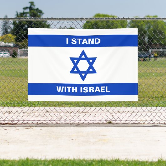 Ik sta met Israël aangepaste witte tekst Israël vl Spandoek (Insitu)