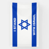 Ik sta met Israël aangepaste witte tekst Israël vl Spandoek (Verticaal)