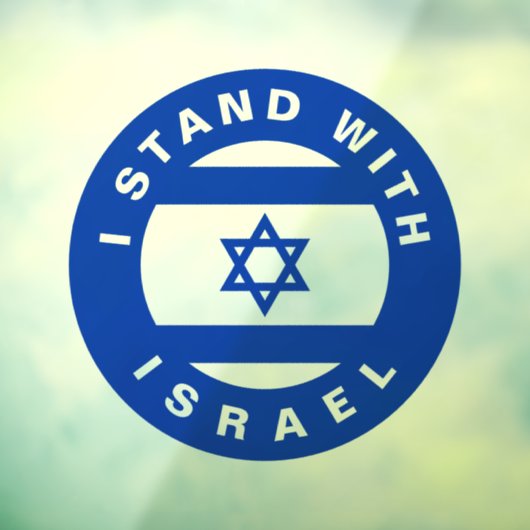 Ik sta met Israel blauw wit gebruik Raamsticker (Vel 3)