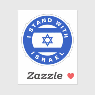 Ik sta met Israel blauw wit gebruik Sticker