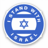 Ik sta met Israel blauw wit gebruik Sticker (Voorkant)