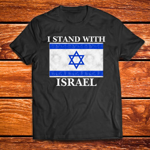 Ik Sta Met Israël Blauw Witte Vlag T-shirt
