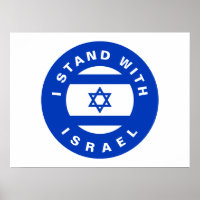 Ik sta met Israël blauwe witte vlag op maat