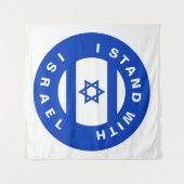 Ik sta met Israël blauwe witte vlag op maat Wandkleed (Voorkant (horizontaal))