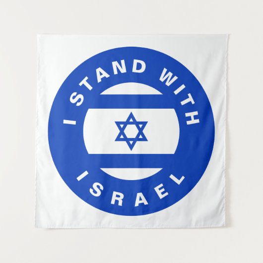 Ik sta met Israël blauwe witte vlag op maat Wandkleed (Voorkant)