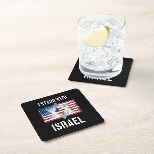 ik sta met Israël Kartonnen Onderzetters (Insitu)