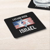 ik sta met Israël Kartonnen Onderzetters (Schuin)