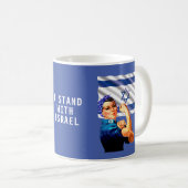Ik sta met Israel  Rosie & Flag Koffiemok (Voorkant rechts)