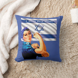 Ik sta met Israel  Rosie & Flag Kussen