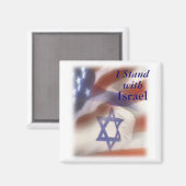 Ik sta met Israel Star of David op Vlag Magneet (Voorkant / Achterkant)