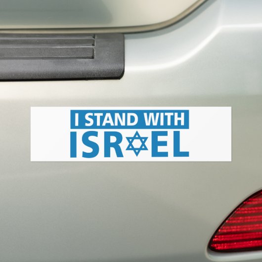 Ik sta met Israel Trucker Hat Bumpersticker (Op auto)