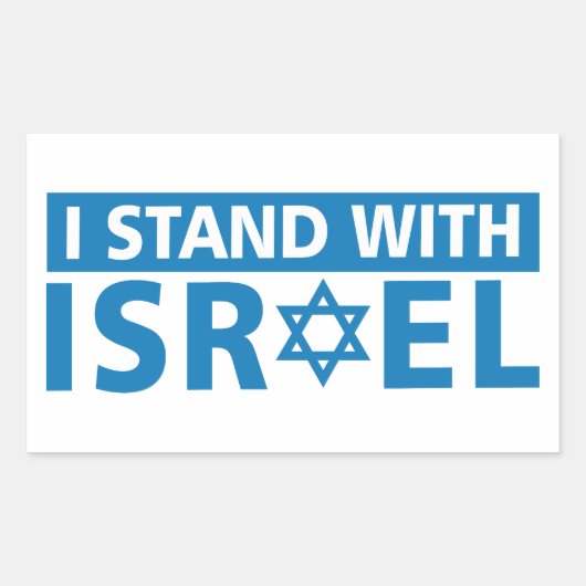 Ik sta met Israel Trucker Hat Rechthoekige Sticker (Voorkant)