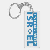 Ik sta met Israel Trucker Hat Sleutelhanger (Voorkant Links)