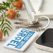 Ik sta met Israel Trucker Hat Sleutelhanger (Voorkant Rechts)