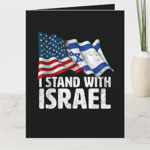 Ik sta met Israël USA Amerikaanse vlag Bedankkaart