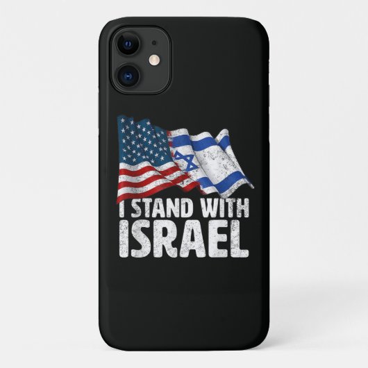 Ik sta met Israël USA Amerikaanse vlag Case-Mate iPhone Case (Achterkant)