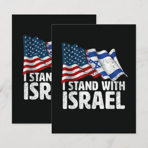 Ik sta met Israël USA Amerikaanse vlag  Kaart