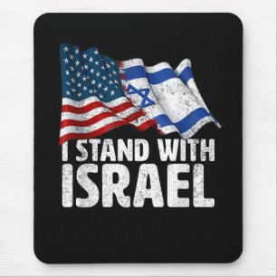 Ik sta met Israël USA Amerikaanse vlag Muismat