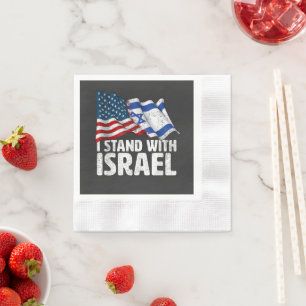Ik sta met Israël USA Amerikaanse vlag Servet