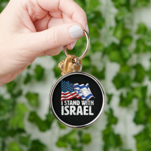 Ik sta met Israël USA Amerikaanse vlag Sleutelhanger