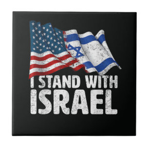 Ik sta met Israël USA Amerikaanse vlag Tegeltje