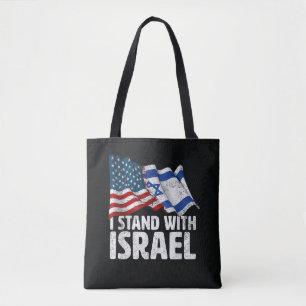 Ik sta met Israël USA Amerikaanse vlag Tote Bag