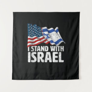 Ik sta met Israël USA Amerikaanse vlag Wandkleed