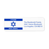 Ik sta met Israël vlag van Israël Terugkeeradres Etiket (Voorkant)