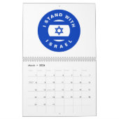Ik sta met Israël witte blauwe vlag aangepaste tek Kalender (Mar 2026)