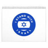Ik sta met Israël witte blauwe vlag aangepaste tek Kalender (Hoes)