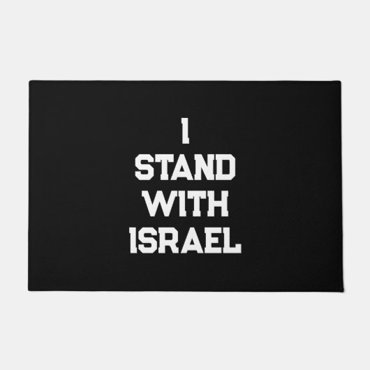 Ik sta met Israël zwart wit serif tekst modern Deurmat (Voorkant)