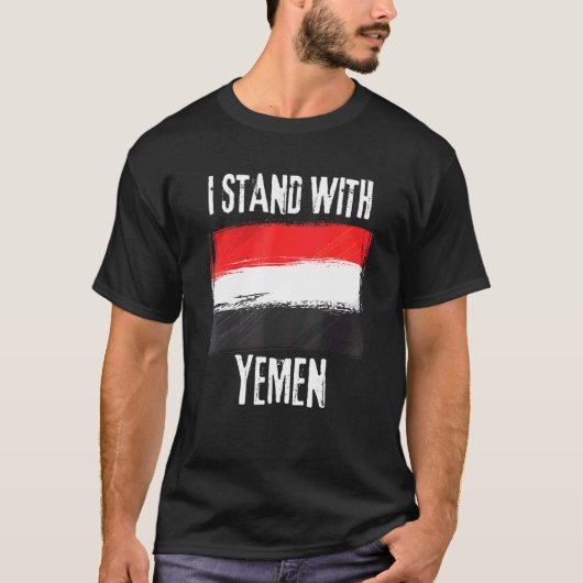 Ik sta met Jemenitische vlag T-shirt (Voorkant)