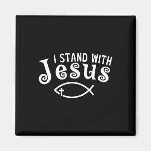 Ik sta met Jezus Christelijke Getuigenis Geloof Vi Magneet