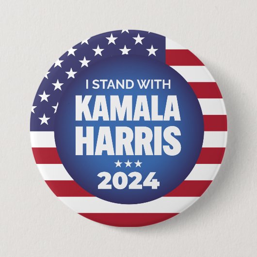 Ik sta met Kamala Harris 2024 Ronde Button 7,6 Cm (Voorkant)